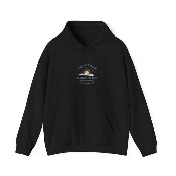 Tomorrow Is Another Day hoodie | minimalist sunrise illustration, motivational text - BlessingsTray