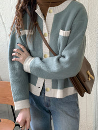 Contrast Trim Button Up Cardigan – Trendsi – view 12