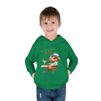 Living the Life Bear Toddler Hoodie, Funny Kids Clothing, Cute Bear with Cocktail Graphic Sweatshirt, Unique Toddler Gift, Cozy Hoody