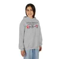 Let Her Bloom floral phrase Youth Hoodie, Floral Wildflower Youth Sweatshirt, Botanical Aesthetic Gift, Cute Growth Mindset Hoody