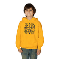 Be Your Own Kind of Beautiful Youth Hoodie, Butterfly Script Inspirational, Inspiring Young Adult Pullover, Body Positive Aesthetic Gift