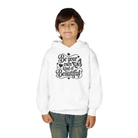 Be Your Own Kind of Beautiful Youth Hoodie, Butterfly Script Inspirational, Inspiring Young Adult Pullover, Body Positive Aesthetic Gift