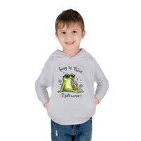 Hang in There Frog Toddler Hoodie, Funny Kids Clothing, Cute Frog Graphic Sweatshirt, It Gets Worse Meme Hoody, Unique Toddler Gift