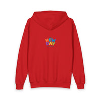 Sunglasses Smiley Emoji Youth Hoodie | New Day Back Print
