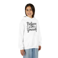 Believe In Yourself Hoodie, Motivational Youth Sweatshirt, Inspiring Young Heavy Blend Hooded Sweatshirt, Positive Quote Cozy Pocket Hoody