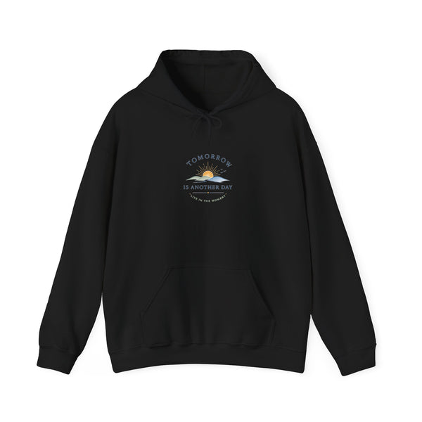 Tomorrow Is Another Day hoodie | minimalist sunrise illustration, motivational text
