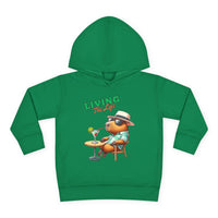 Living the Life Bear Toddler Hoodie, Funny Kids Clothing, Cute Bear with Cocktail Graphic Sweatshirt, Unique Toddler Gift, Cozy Hoody