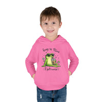 Hang in There Frog Toddler Hoodie, Funny Kids Clothing, Cute Frog Graphic Sweatshirt, It Gets Worse Meme Hoody, Unique Toddler Gift