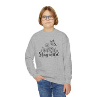Stay Wild Youth Sweatshirt, Floral Butterfly Crewneck, Cute Nature Lover Gift, Trendy Gen Z Graphic Sweater, Boho Teen Clothing