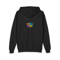 Sunglasses Smiley Emoji Youth Hoodie | New Day Back Print