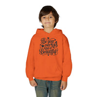 Be Your Own Kind of Beautiful Youth Hoodie, Butterfly Script Inspirational, Inspiring Young Adult Pullover, Body Positive Aesthetic Gift