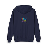 Sunglasses Smiley Emoji Youth Hoodie | New Day Back Print