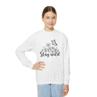 Stay Wild Youth Sweatshirt, Floral Butterfly Crewneck, Cute Nature Lover Gift, Trendy Gen Z Graphic Sweater, Boho Teen Clothing