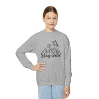 Stay Wild Youth Sweatshirt, Floral Butterfly Crewneck, Cute Nature Lover Gift, Trendy Gen Z Graphic Sweater, Boho Teen Clothing