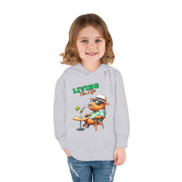 Living the Life Bear Toddler Hoodie, Funny Kids Clothing, Cute Bear with Cocktail Graphic Sweatshirt, Unique Toddler Gift, Cozy Hoody
