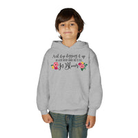 Let Her Bloom floral phrase Youth Hoodie, Floral Wildflower Youth Sweatshirt, Botanical Aesthetic Gift, Cute Growth Mindset Hoody