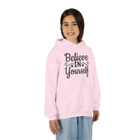 Believe In Yourself Hoodie, Motivational Youth Sweatshirt, Inspiring Young Heavy Blend Hooded Sweatshirt, Positive Quote Cozy Pocket Hoody