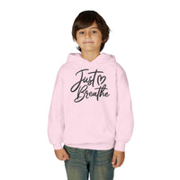 Just Breathe Hoodie, Calming Youth Sweatshirt, Minimalist Young Adult Pullover, Cute Aesthetic Pocket Hoody, Mental Health Wellness Sweater