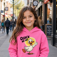 Quack Me Up Duck Toddler Hoodie, Funny Kids Clothing, Cute Cartoon Duck Graphic Sweatshirt, Unique Toddler Gift, Cozy Animal Hoody for Kids