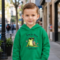 Hang in There Frog Toddler Hoodie, Funny Kids Clothing, Cute Frog Graphic Sweatshirt, It Gets Worse Meme Hoody, Unique Toddler Gift