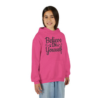 Believe In Yourself Hoodie, Motivational Youth Sweatshirt, Inspiring Young Heavy Blend Hooded Sweatshirt, Positive Quote Cozy Pocket Hoody