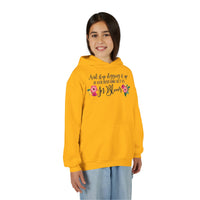 Let Her Bloom floral phrase Youth Hoodie, Floral Wildflower Youth Sweatshirt, Botanical Aesthetic Gift, Cute Growth Mindset Hoody