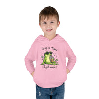 Hang in There Frog Toddler Hoodie, Funny Kids Clothing, Cute Frog Graphic Sweatshirt, It Gets Worse Meme Hoody, Unique Toddler Gift