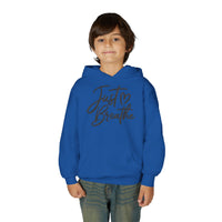 Just Breathe Hoodie, Calming Youth Sweatshirt, Minimalist Young Adult Pullover, Cute Aesthetic Pocket Hoody, Mental Health Wellness Sweater