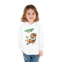Living the Life Bear Toddler Hoodie, Funny Kids Clothing, Cute Bear with Cocktail Graphic Sweatshirt, Unique Toddler Gift, Cozy Hoody