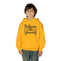 Believe In Yourself Hoodie, Motivational Youth Sweatshirt, Inspiring Young Heavy Blend Hooded Sweatshirt, Positive Quote Cozy Pocket Hoody
