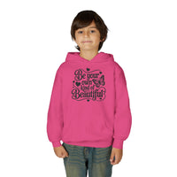 Be Your Own Kind of Beautiful Youth Hoodie, Butterfly Script Inspirational, Inspiring Young Adult Pullover, Body Positive Aesthetic Gift