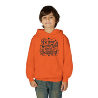 Be Your Own Kind of Beautiful Youth Hoodie, Butterfly Script Inspirational, Inspiring Young Adult Pullover, Body Positive Aesthetic Gift - BlessingsTray