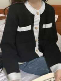 Contrast Trim Button Up Cardigan – Trendsi – view 5