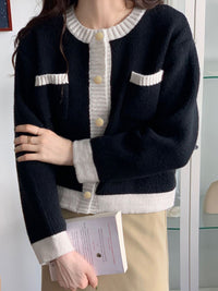 Contrast Trim Button Up Cardigan – Trendsi – view 6