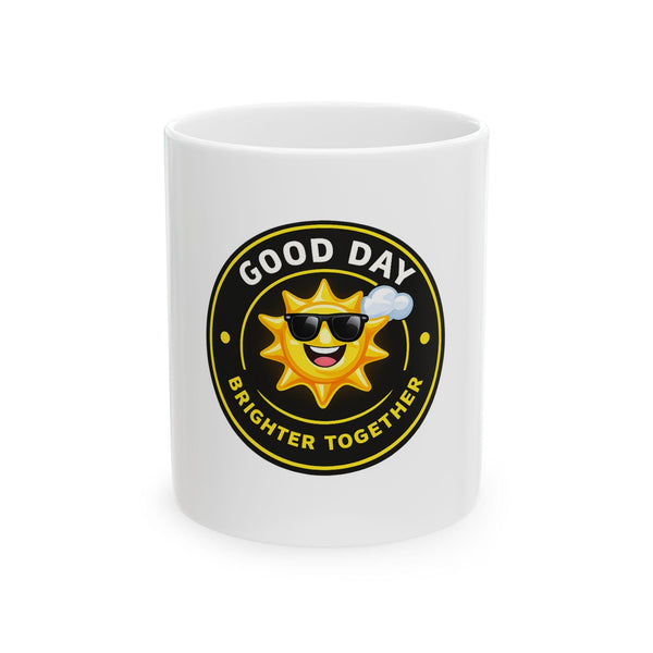 Good Day Sun with Sunglasses mug | Ceramic Coffee Cup