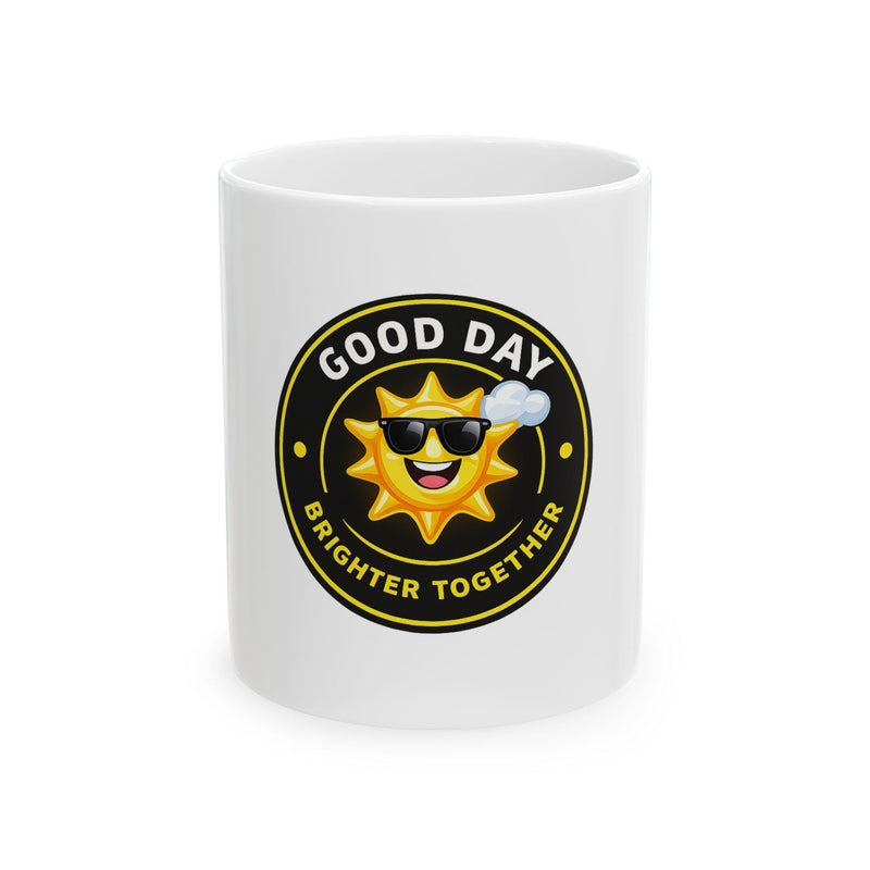 Good Day Sun with Sunglasses mug | Ceramic Coffee Cup
