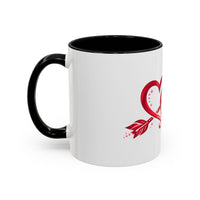 Double Heart with Arrow Mug | Accent Coffee Mug 11oz 15oz