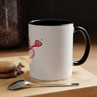 Double Heart with Arrow Mug | Accent Coffee Mug 11oz 15oz