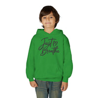 Just Breathe Hoodie, Calming Youth Sweatshirt, Minimalist Young Adult Pullover, Cute Aesthetic Pocket Hoody, Mental Health Wellness Sweater - BlessingsTray