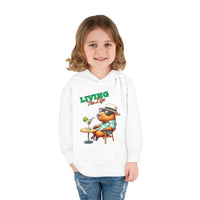 Living the Life Bear Toddler Hoodie, Funny Kids Clothing, Cute Bear with Cocktail Graphic Sweatshirt, Unique Toddler Gift, Cozy Hoody - BlessingsTray