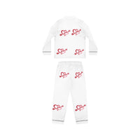 Red Heart Arrow Pattern Satin Pajamas | Women's Sleep Set - BlessingsTray