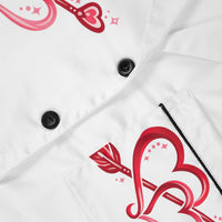 Red Heart Arrow Pattern Satin Pajamas | Women's Sleep Set - BlessingsTray